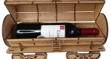 Caixa porta Vinho em MDF com Tampa - Embalagem para...