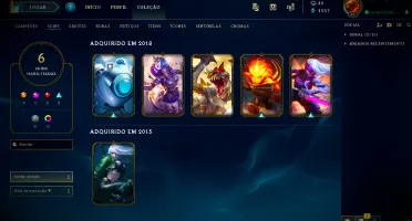 Ouro com vários champs e skins