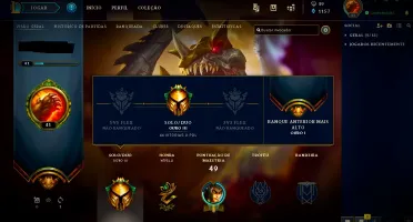Ouro com vários champs e skins