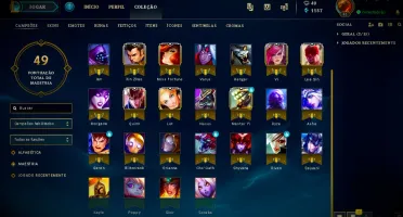Ouro com vários champs e skins
