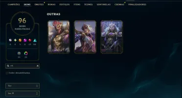 Diamante 4 com TODOS os Champs e 96 Skins ( TOP / MID / ADC)