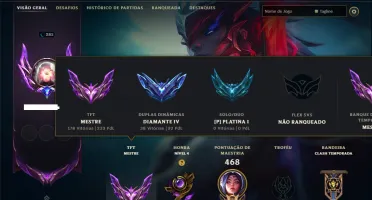Diamante 4 com TODOS os Champs e 96 Skins ( TOP / MID / ADC)