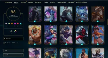 Diamante 4 com TODOS os Champs e 96 Skins ( TOP / MID / ADC)