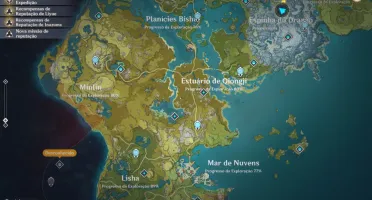 AR 55 com zhongli, ganyu, kazuha, venti e mais!