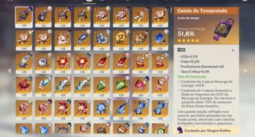 AR 55 com zhongli, ganyu, kazuha, venti e mais!