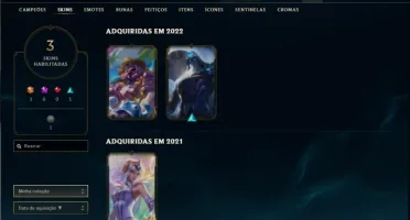Unranked com 27 Champs e 3 Skins + 2 Fragmentos