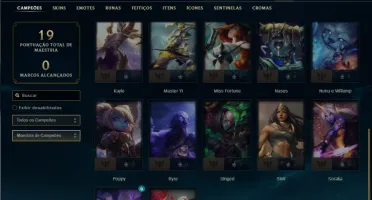 Unranked com 27 Champs e 3 Skins + 2 Fragmentos