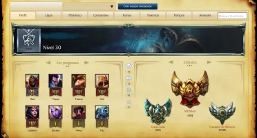 CONTA LOL PRATA 5 + 10 SKINS + 37 CAMPEÕES
