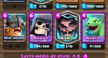 Conta Clash Royal Cv12 , Todas cartas algumas full