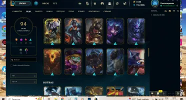 Vendo conta com Rammus Rei e kayle juiza +94 skins e RP
