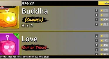 Conta De Blox Fruits com buddha perm e Skins de robux