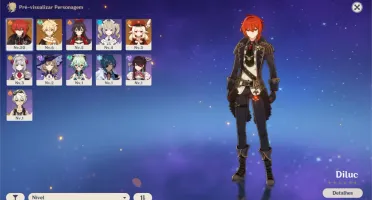 Conta Genshin Impact Ar10 Diluc + Klee + Lança 5*
