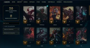 Ouro 2 com 55 Champs e 5 Skins