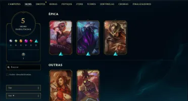 Ouro 2 com 55 Champs e 5 Skins