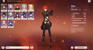 Conta Diluc + Mona + Ayaka e Qiqi