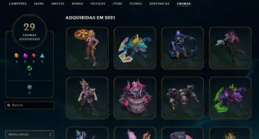Conta LoL LVL499 com diversas skins lendárias. Veja as fotos