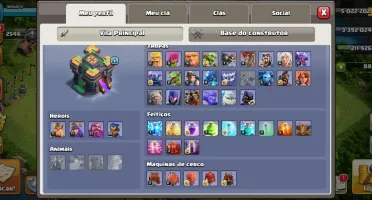 Clash of clans cv13 quase full e base do construtor full