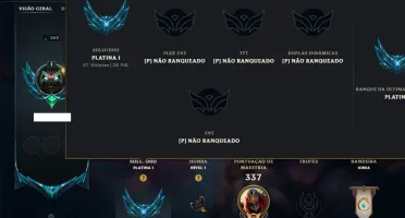 Platina 1 com 115 Champs e 121 Skins ( MID / JG / ADC )