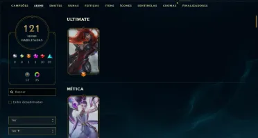 Platina 1 com 115 Champs e 121 Skins ( MID / JG / ADC )