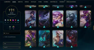 Platina 1 com 115 Champs e 121 Skins ( MID / JG / ADC )