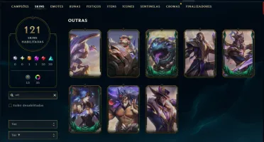Platina 1 com 115 Champs e 121 Skins ( MID / JG / ADC )