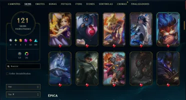 Platina 1 com 115 Champs e 121 Skins ( MID / JG / ADC )