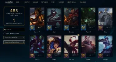conta de league of legends lv 314 com 137 campeos e 47 skins