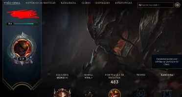 conta de league of legends lv 314 com 137 campeos e 47 skins