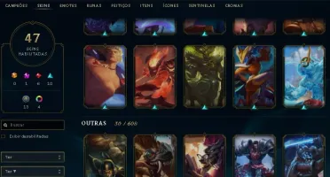 conta de league of legends lv 314 com 137 campeos e 47 skins