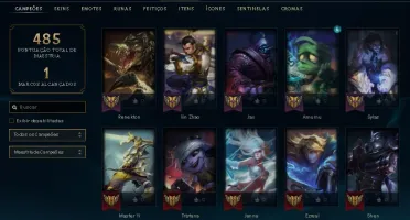 conta de league of legends lv 314 com 137 campeos e 47 skins