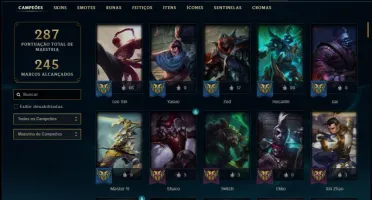 Conta ouro 4 com 1,3kk de Lee e 700k de Yasuo com 62 skins