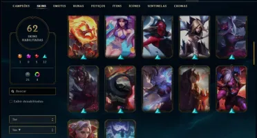 Conta ouro 4 com 1,3kk de Lee e 700k de Yasuo com 62 skins