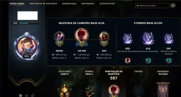Conta ouro 4 com 1,3kk de Lee e 700k de Yasuo com 62 skins