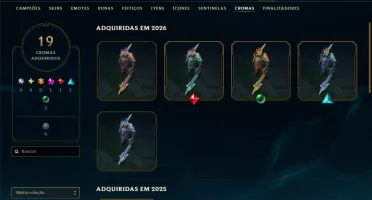 Ouro 1 com 140 Champs e 65 Skins +2 Prestigios