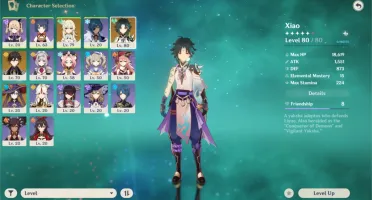 Conta de Genshin Impact / AR 45 / Xiao, Zhongli, Mona