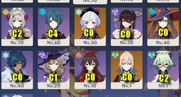 Conta Genshin Impact Venti, Qiqi, Mona, Jean e outros