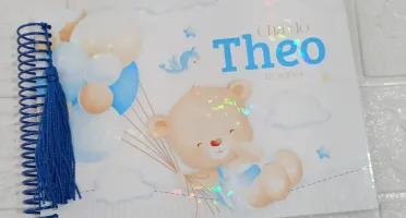 Caderno de Mensagens Personalizado para Chá de Bebê