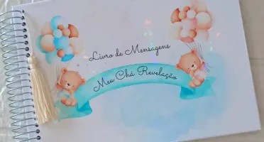 Caderno de Mensagens Personalizado para Chá de Bebê