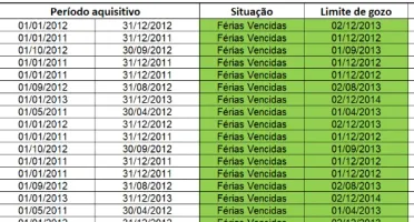 Pack de Planilhas Excel para controle de férias