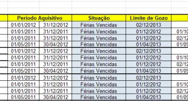 Pack de Planilhas Excel para controle de férias