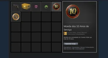 CONTA STEAM 16 ANOS COM MEDALHA 10-5 ANOS NO CSGO