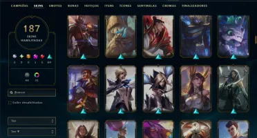 Unranked com TODOS os Champs e 187 Skins ( MID / JG / ADC )