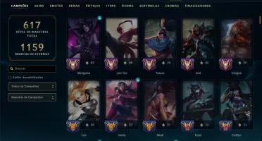 Unranked com TODOS os Champs e 187 Skins ( MID / JG / ADC )
