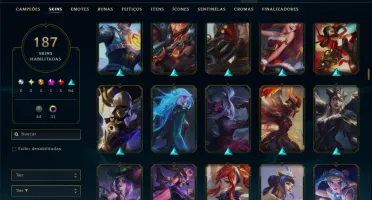 Unranked com TODOS os Champs e 187 Skins ( MID / JG / ADC )