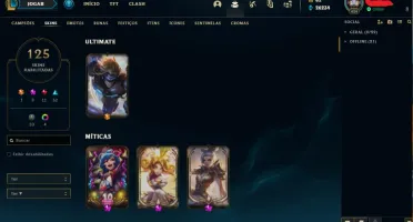 VENDO CONTA LOL SUPER BARATO COM VARIOS CAMPEÕES E SKINS