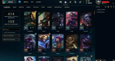 VENDO CONTA LOL SUPER BARATO COM VARIOS CAMPEÕES E SKINS