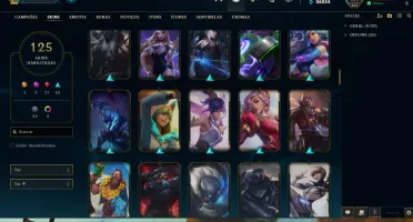 VENDO CONTA LOL SUPER BARATO COM VARIOS CAMPEÕES E SKINS