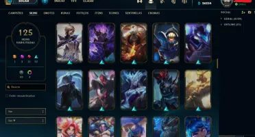 VENDO CONTA LOL SUPER BARATO COM VARIOS CAMPEÕES E SKINS