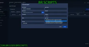 Script Frontend Fiverscan (Login, Criar Agentes)