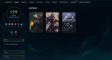 Platina 3 com TODOS os Champs e 129 Skins ( MONO JG )